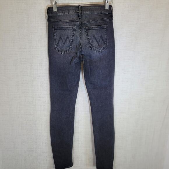 Mother The Looker Jeans Womens 24 Black Dark Wash Cat Got Your Tongue Denim - Picture 7 of 14